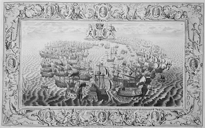 Armada (Gravur von einem Wandteppich), 1739